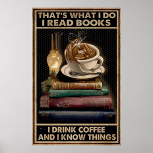 I Reading Book And Drink Coffee Poster
