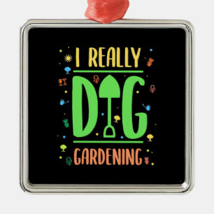 I Really Dig Gardening Metal Tree Decoration