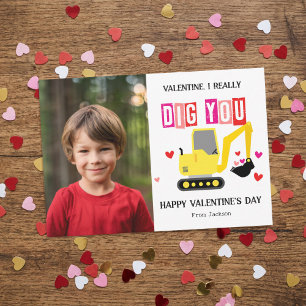 I Really Dig You Classroom Photo Valentine's Day Card