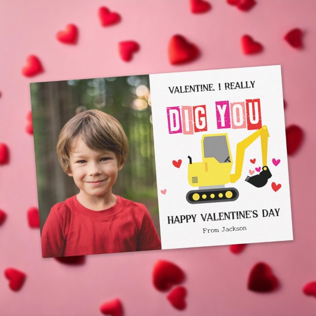 I Really Dig You Classroom Photo Valentine's Day Card (Creator Uploaded)