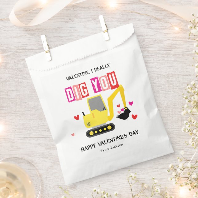 I Really Dig You Classroom Valentine's Day Favour Bags (Clipped)