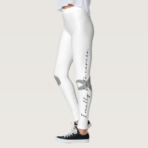 I Really Hate Cancer   Custom Ribbon Colour Leggings