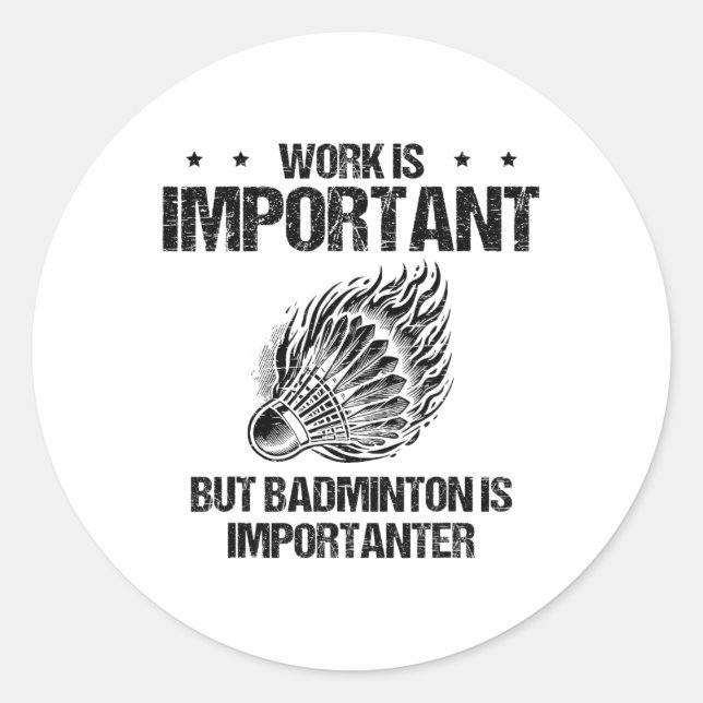 I Really Like Badminton Player Shuttle  Classic Round Sticker (Front)