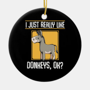 I Really Like Donkeys Ceramic Tree Decoration
