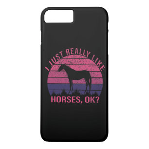 I Really Like Horses in Pink and Deep Purple iPhone 8 Plus/7 Plus Case