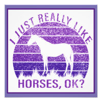I Really Like Horses in Purple