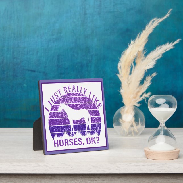 I Really Like Horses in Purple   Plaque (Insitu)
