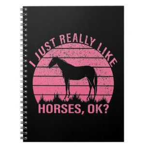I Really Like Horses in Rose Pink   Notebook