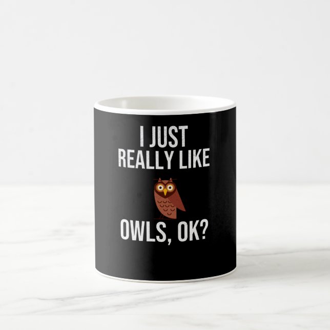 I Really Like Owls | Cute Owl Gifts For Owl Lovers Coffee Mug (Center)
