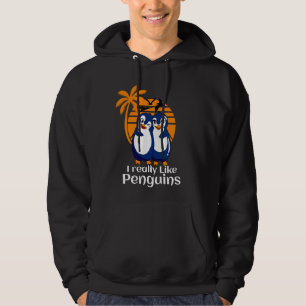 I Really Like Penguins Penguin Ice Floe Snow Antar Hoodie