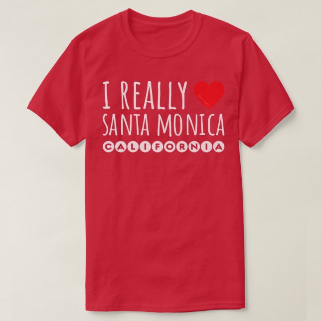 I REALLY LOVE (HEART) SANTA MONICA CALIFORNIA Prem T-Shirt (Design Front)