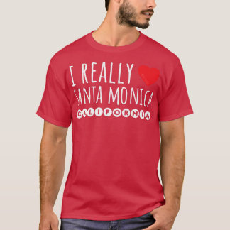 I REALLY LOVE (HEART) SANTA MONICA CALIFORNIA Prem T-Shirt