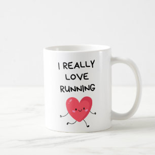 I Really Love Running, Valentines Day for runners  Coffee Mug