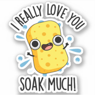 I Really Love You Soak Much Funny Sponge Pun 