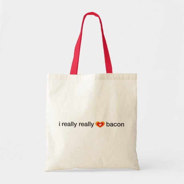 i really really heart bacon tote bag (Front)
