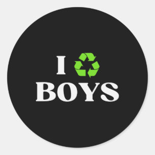 I Recycle Boys Sarcastic Earth Day Y Environmental Classic Round Sticker