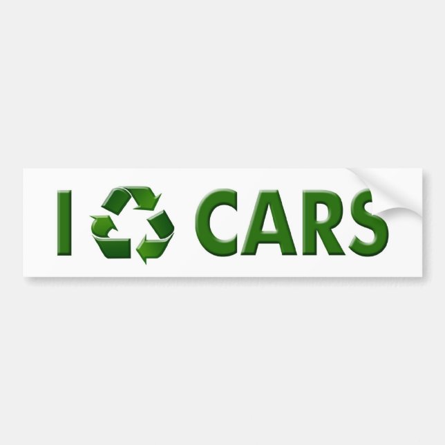 I Recycle Cars Bumper Sticker (Front)