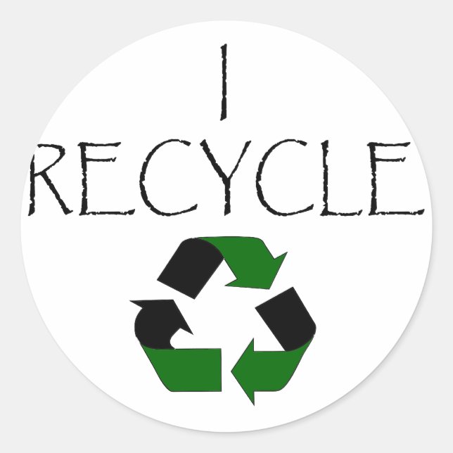 I Recycle Classic Round Sticker (Front)