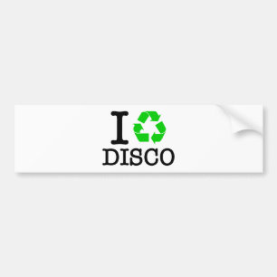 I Recycle Disco Bumper Sticker