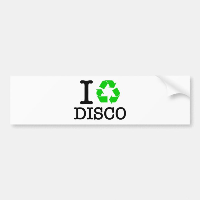 I Recycle Disco Bumper Sticker (Front)