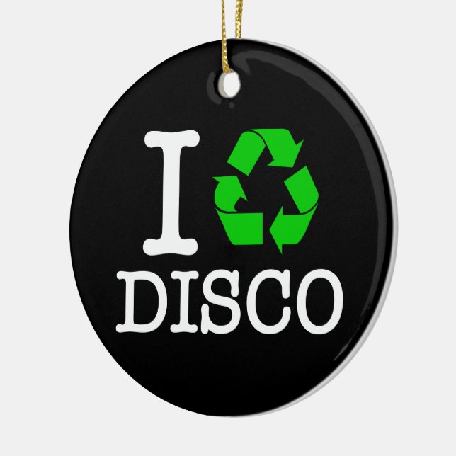 I Recycle Disco Ceramic Tree Decoration (Left)