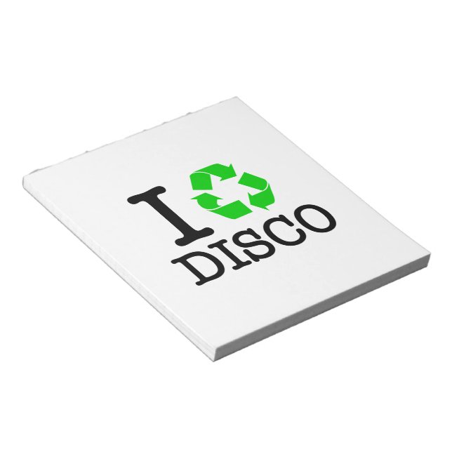 I Recycle Disco Notepad (Angled)