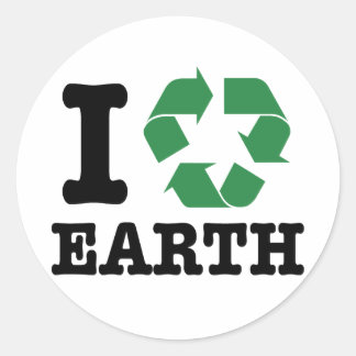 I Recycle Earth Classic Round Sticker