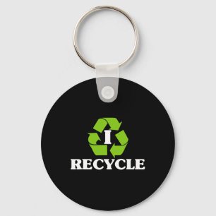 I Recycle Earth Day Recycling With Recycle Symbol Key Ring