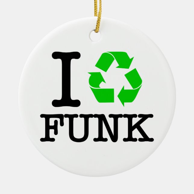 I Recycle Funk Ceramic Tree Decoration (Front)