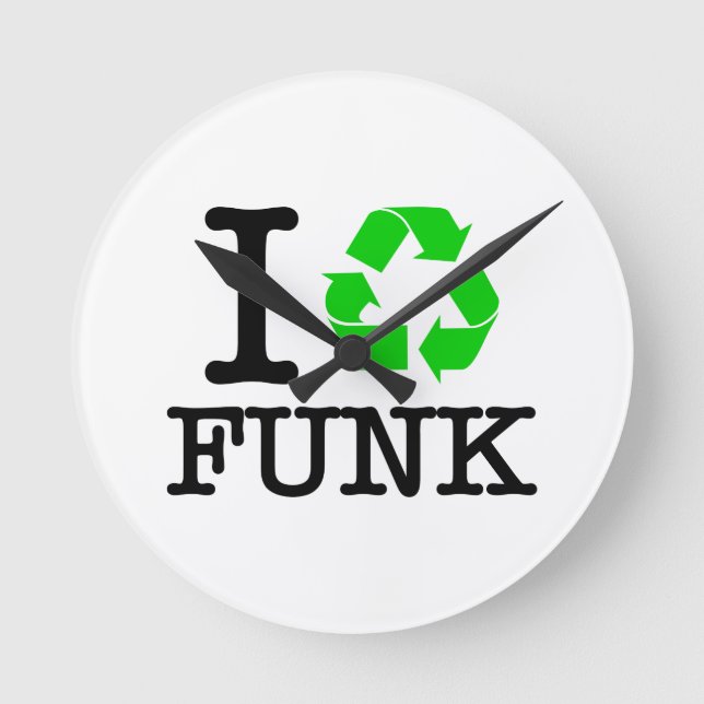 I Recycle Funk Round Clock (Front)