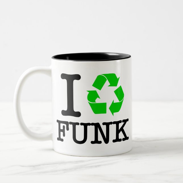 I Recycle Funk Two-Tone Coffee Mug (Left)