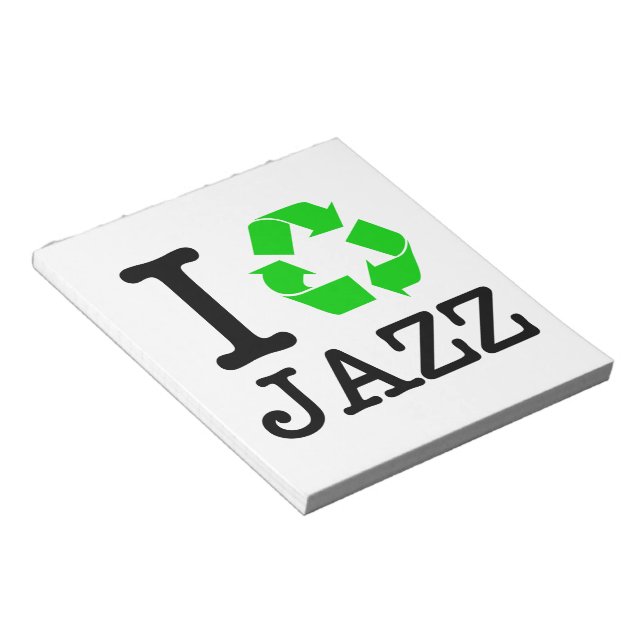 I Recycle Jazz Notepad (Angled)