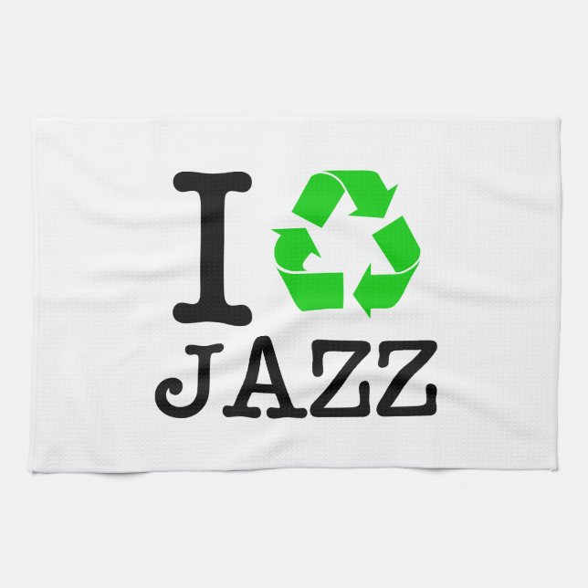 I Recycle Jazz Tea Towel (Horizontal)