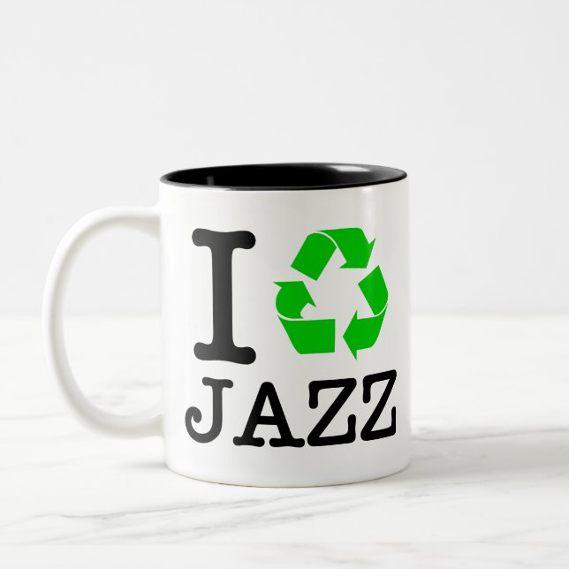 I Recycle Jazz Two-Tone Coffee Mug (Left)