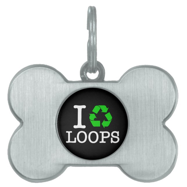 I Recycle Loops Pet ID Tag (Front)