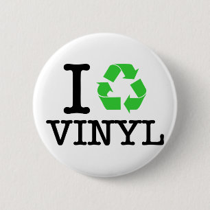 I Recycle Vinyl 6 Cm Round Badge