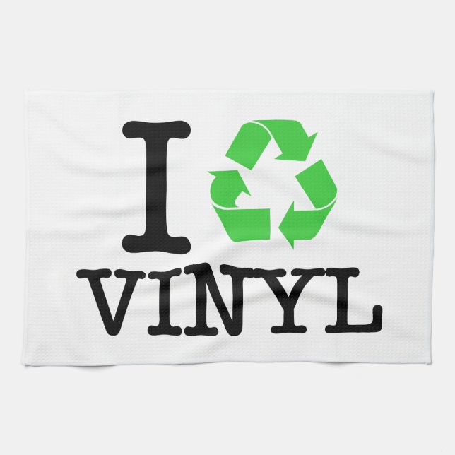 I Recycle Vinyl Tea Towel (Horizontal)