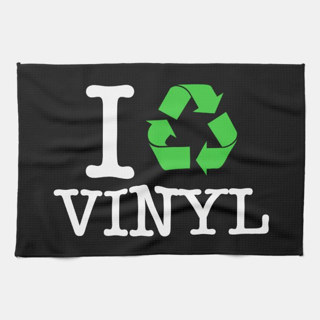 I Recycle Vinyl Tea Towel (Horizontal)