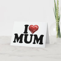 I red glossy heart MUM mother's day mum birthday 