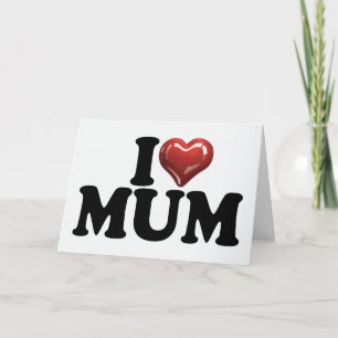 I red glossy heart MUM mother's day mum birthday  Card