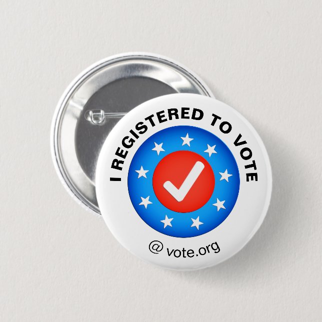 "I registered to vote" 2020 elections USA 6 Cm Round Badge (Front & Back)