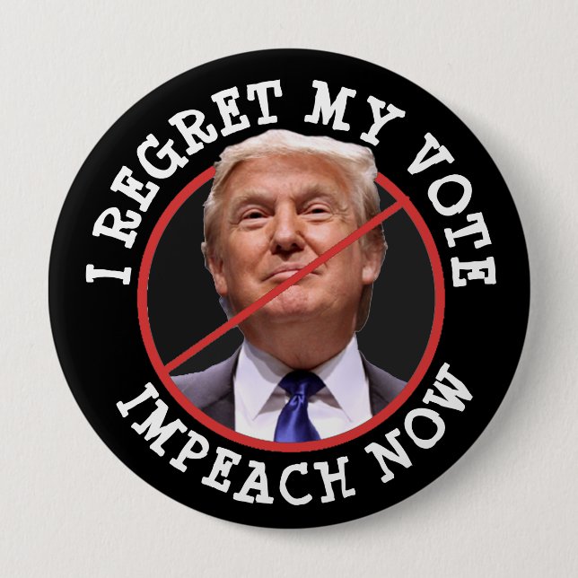 I Regret my Vote, Anti Donald Trump Button (Front)