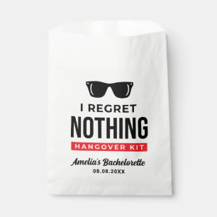I Regret Nothing Bachelorette Party Hangover Kit  Favour Bags