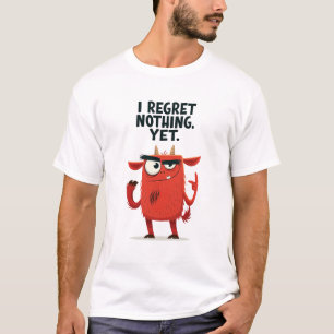I Regret Nothing Yet Funny Chaotic Goat Character  T-Shirt