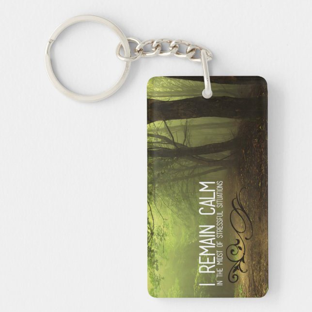 "I remain calm" Motivation Affirmation Key Ring (Front)