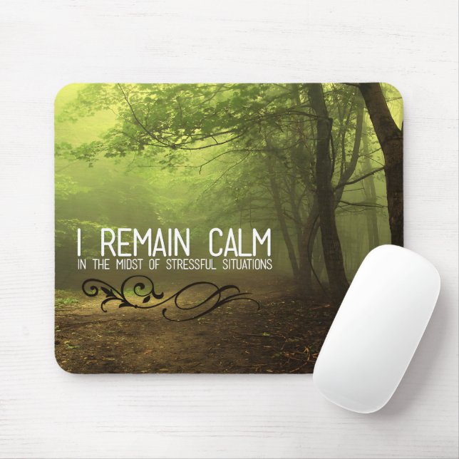 "I remain calm" Motivation Affirmation Mouse Mat (With Mouse)