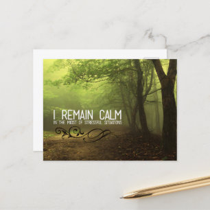 "I remain calm" Motivation Affirmation Postcard