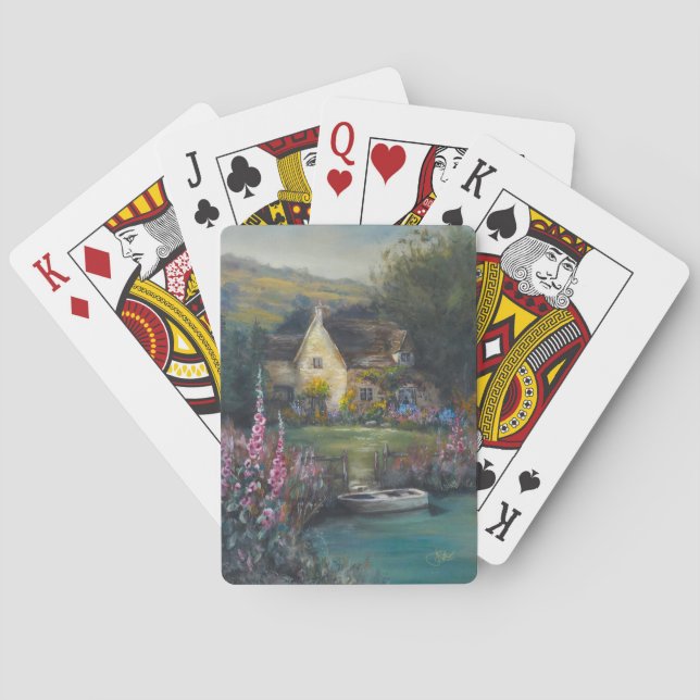 "I Remember" English Cottage Playing Cards (Back)