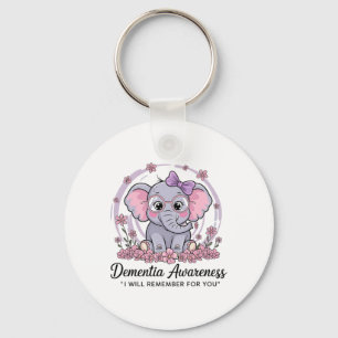 I Remember For You Cute Elephant Dementia Awarenes Key Ring
