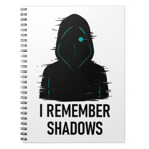 I Remember Shadows - Glitched Hooded Figure Design Notebook